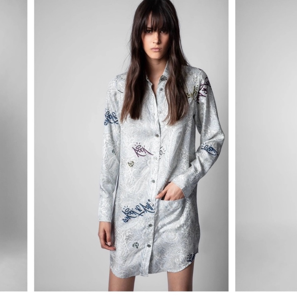 NWT Zadig & Voltaire Rais Paisley Jormi Dress Tunic Shirt Top